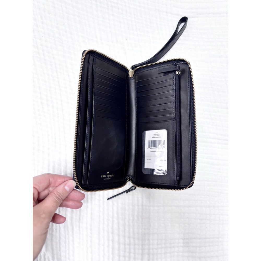 Women's Kate Spade Wallet One Size White Black Gold accents - Picture 13 of 13